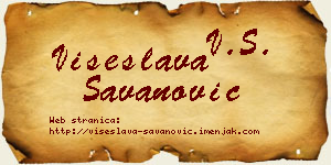 Višeslava Savanović vizit kartica